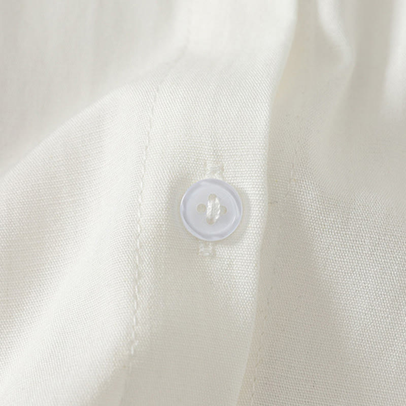 Buddha Stones Summer Casual Minimalist Button-Up Solid Women's Short Sleeve Shirts - image 9