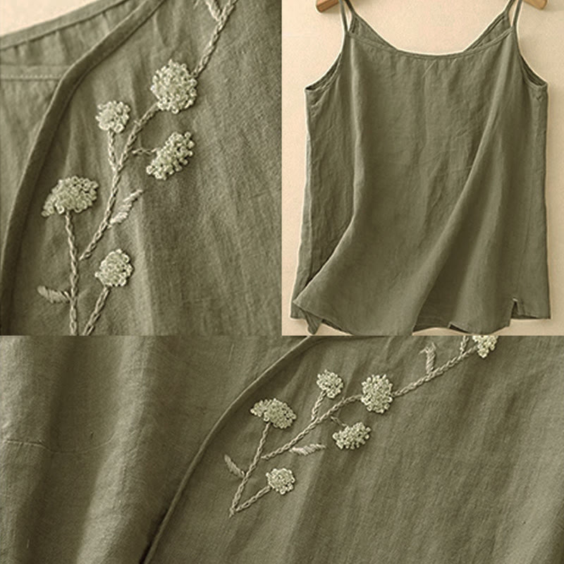 Buddha Stones Ethnic Embroidery Asymmetrical Design Women's Sleeveless Vest - image 5