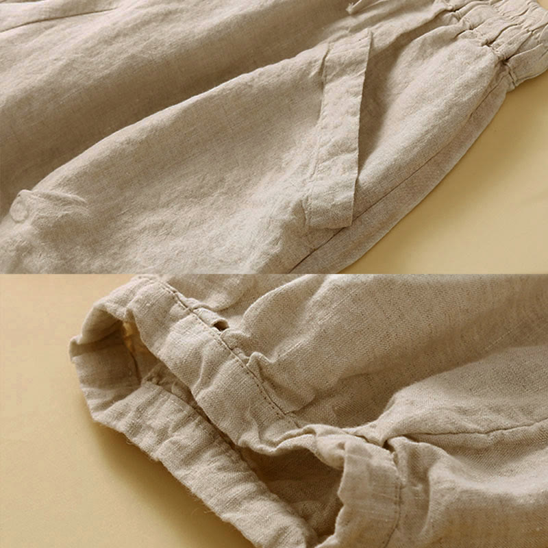 Buddha Stones Commute Women's Plain Harem Capri Pants With Pockets - image 16