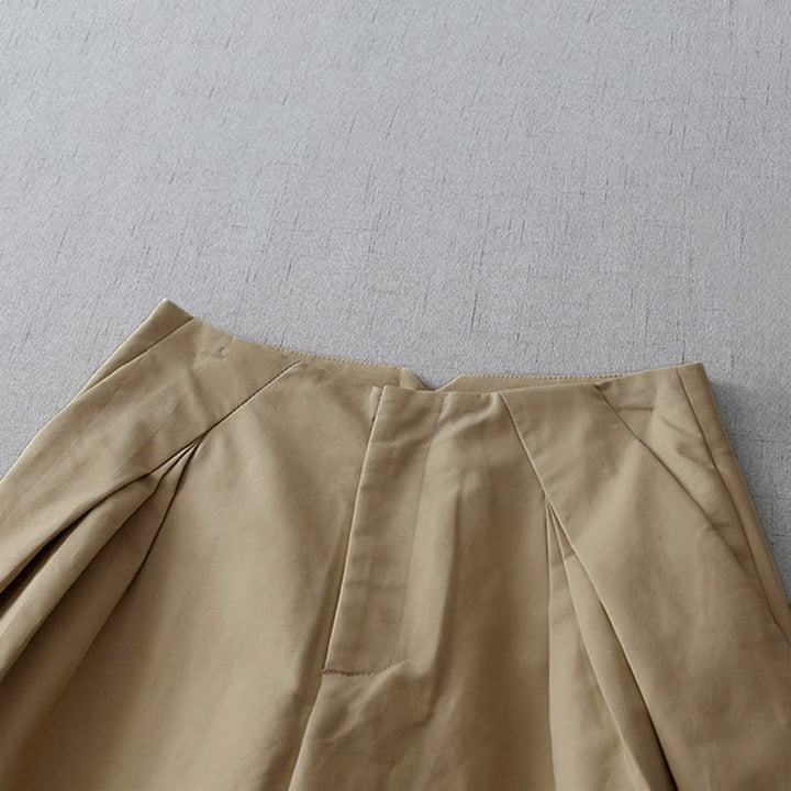 Buddha Stones Summer Minimalist Elegant Solid Zipper Design Women's Shorts With Pockets - image 2