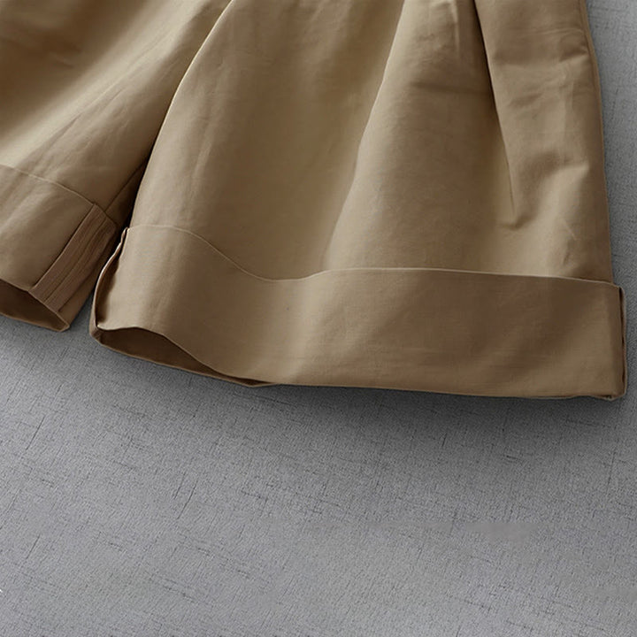 Buddha Stones Summer Minimalist Elegant Solid Zipper Design Women's Shorts With Pockets - image 7