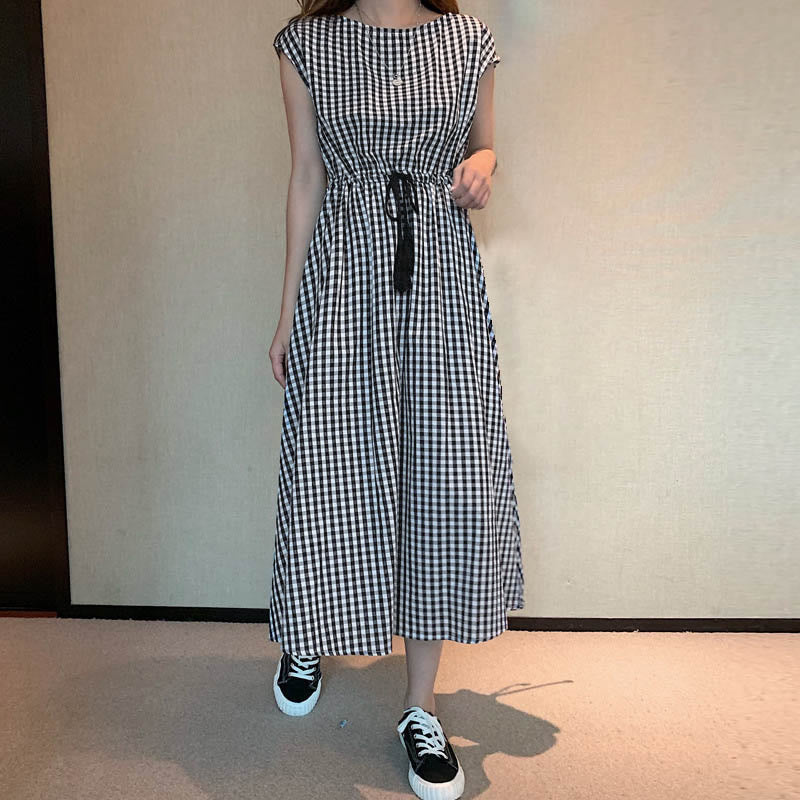 Buddha Stones Casual Eastic Waist Drawstring Design Short Sleeve Midi Dress - Gray - US8-10，UK/AU12-14，EU40-42 (2XL) - image 25