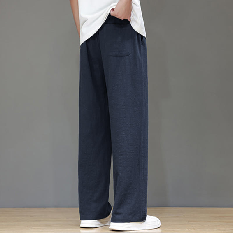 Buddha Stones Summer Men's Straight Leg Pants With Pockets - image 3