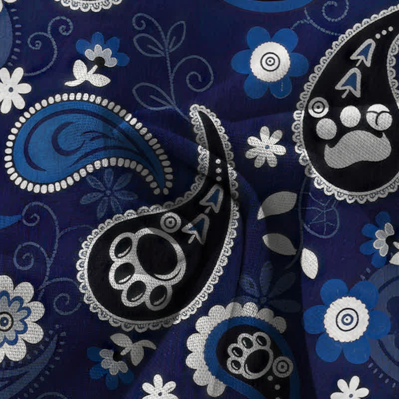 Buddha Stones Cotton Linen Vintage Paisley Floral Pattern Women's Elastic Waist Wide Leg Pants With Pockets - image 2