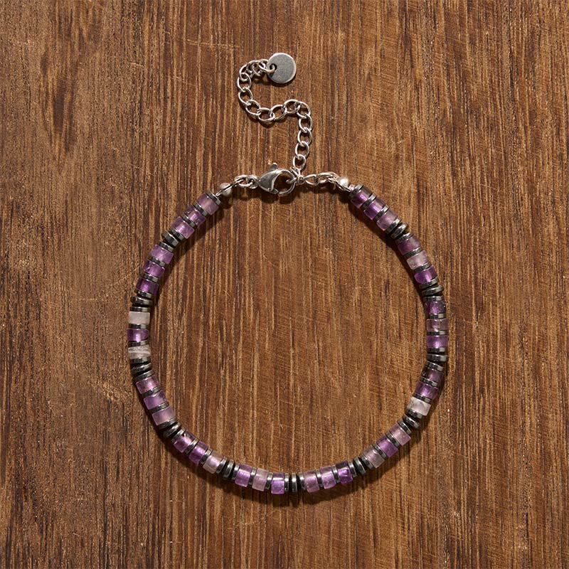 Buddha Stones Natural Lapis Lazuli Amethyst Frosted Stone Protective Bead Bracelet - image 6