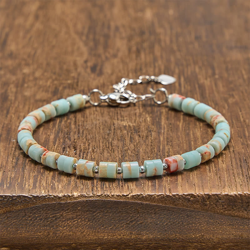 Buddha Stones Amethyst Tiger's Eye Rose Quartz Blue Spot Jasper Black Obsidian Calm Flat Bead Bracelet - Shoushan Stone (Wrist Circumference: 16-18cm) - image 30