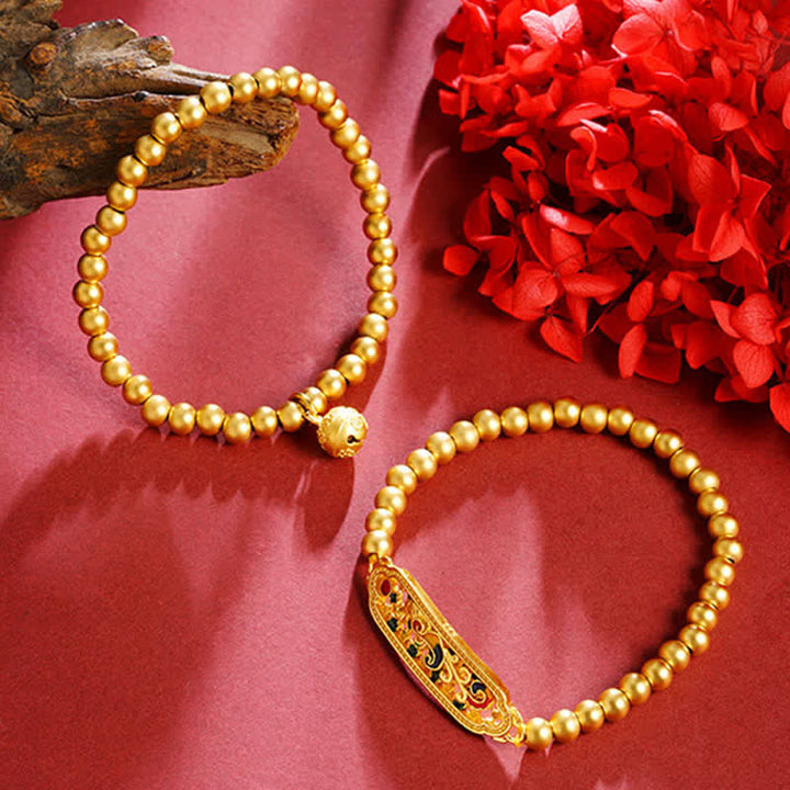 Buddha Stones Copper Peacock Enamel Self Confidence Beaded Charm Bracelet - image 3