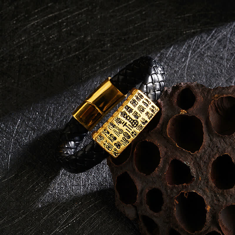 Buddha Stones Braided Leather Pi Xiu Fu Character Wealth Bracelet - Fu Character - image 13