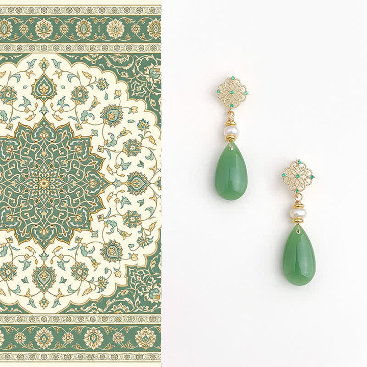 Buddha Stones Pearl Liuli Purity Teardrop Healing Earrings - Pearl(Copper Plated With 925 Sterling Silver Posts) - image 0
