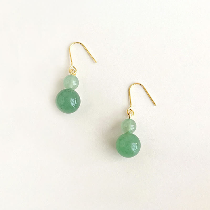 Buddha Stones Green Aventurine Luck Drop Earrings - image 1