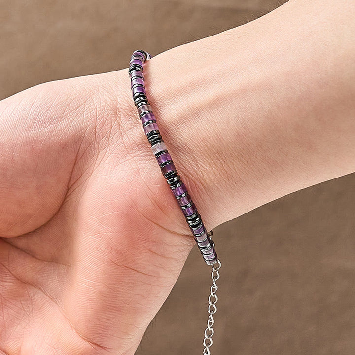 Buddha Stones Natural Lapis Lazuli Amethyst Frosted Stone Protective Bead Bracelet - image 8