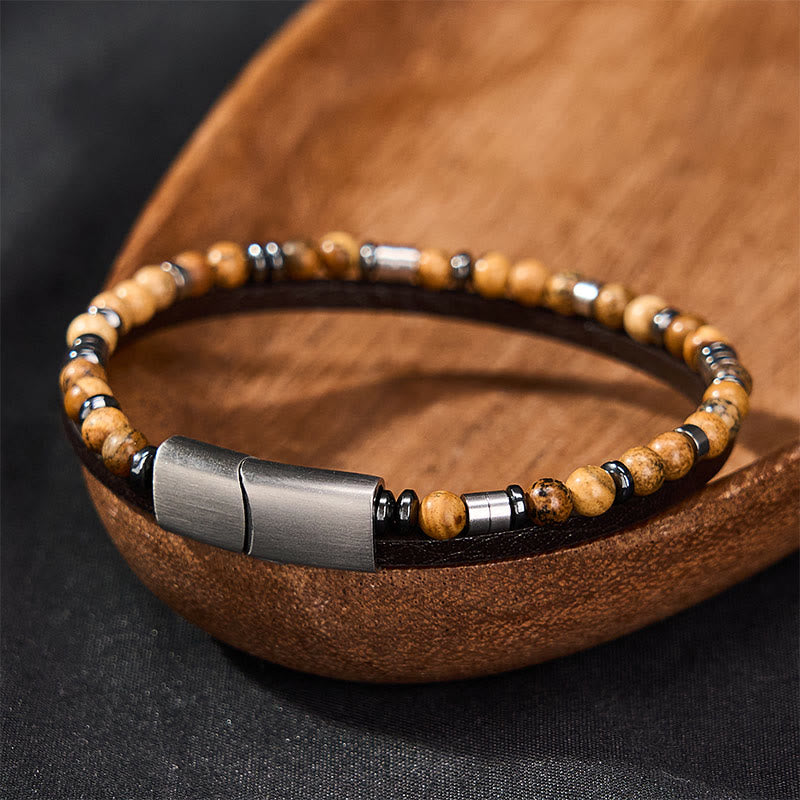 Buddha Stones Lapis Lazuli Truth Double Wrap Leather Bracelet - image 24
