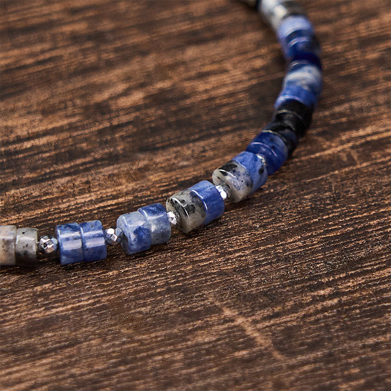 Buddha Stones Amethyst Tiger's Eye Rose Quartz Blue Spot Jasper Black Obsidian Calm Flat Bead Bracelet - image 17