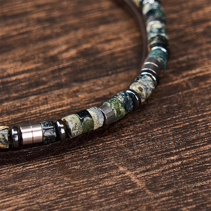 Buddha Stones Lapis Lazuli Truth Double Wrap Leather Bracelet - image 13