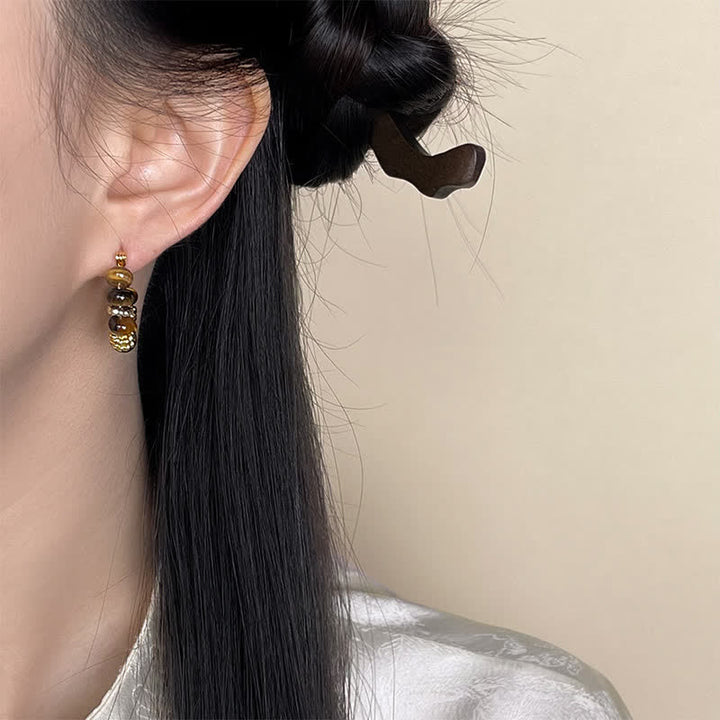 Buddha Stones Natural Tiger Eye Courage Earrings - image 2
