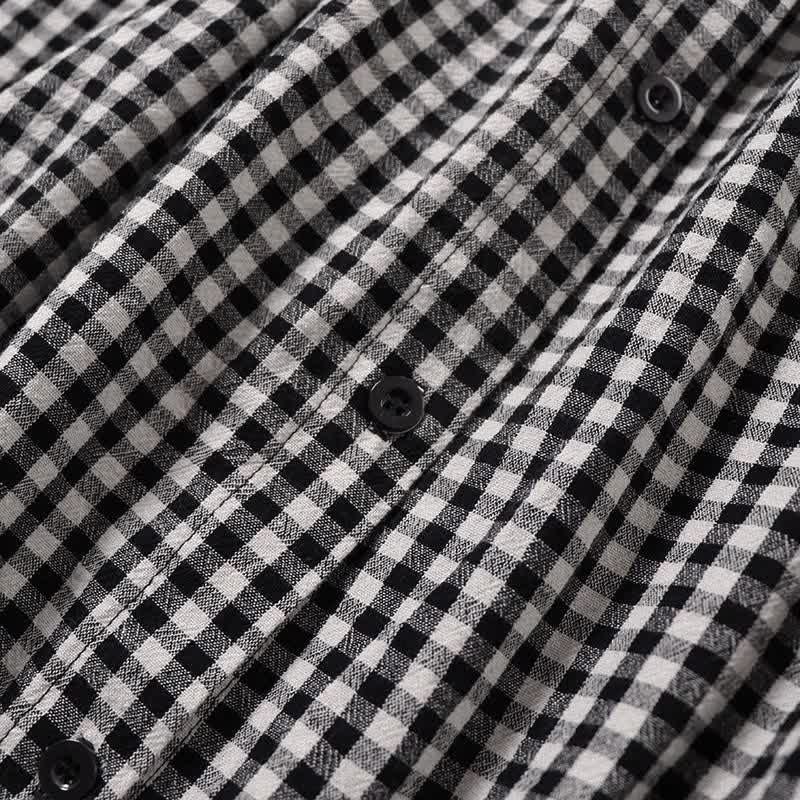 Buddha Stones Long Sleeve Plaid Simple Buttons Ruffled Design Midi Dress With Pockets - image 16