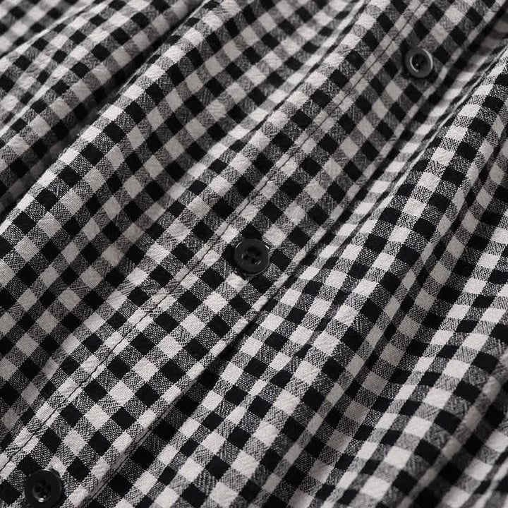 Buddha Stones Long Sleeve Plaid Simple Buttons Ruffled Design Midi Dress With Pockets - image 16