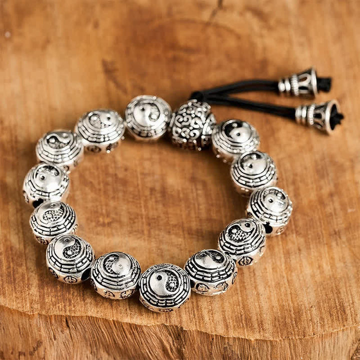 Buddha Stones Copper Bagua Yin Yang Harmony Round Bead Bracelet - image 4