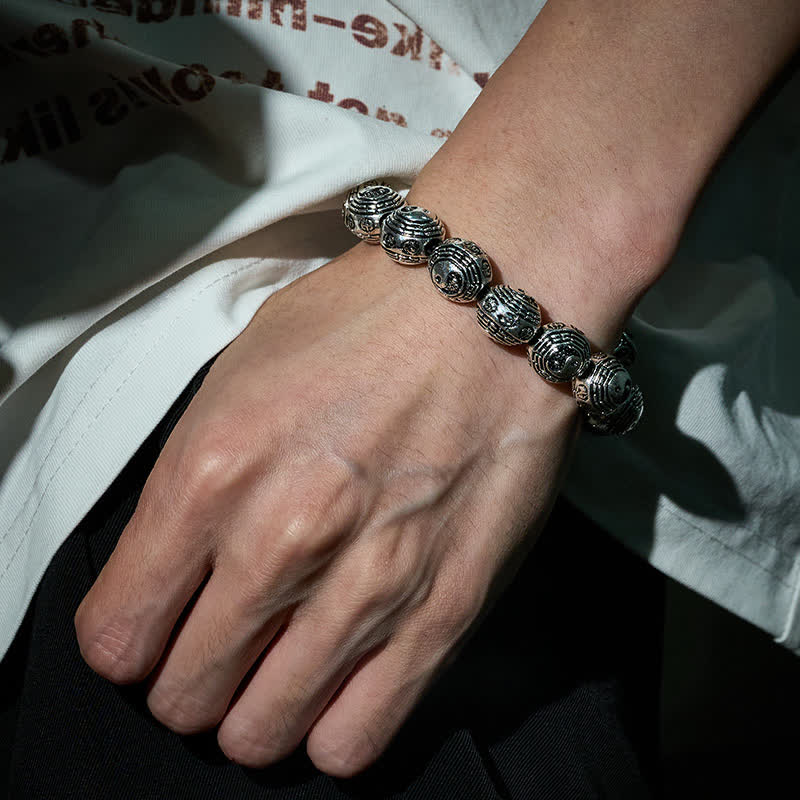Buddha Stones Copper Bagua Yin Yang Harmony Round Bead Bracelet - image 9
