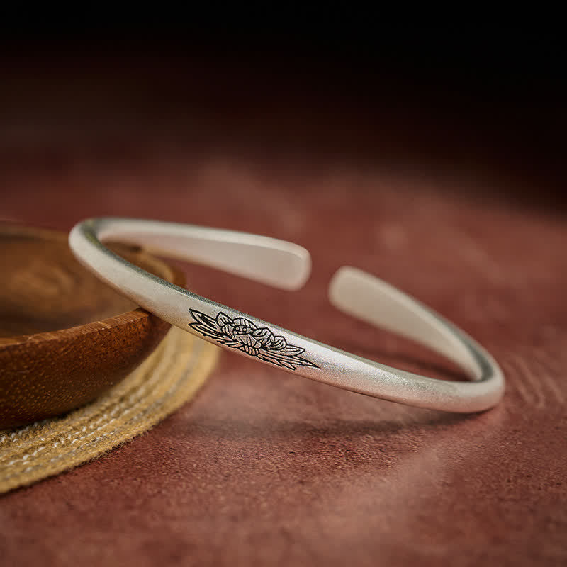 Buddha Stones Copper Lotus New beginning Cuff Bracelet - Lotus(Enlightenment ♥ New Beginnings) - image 0
