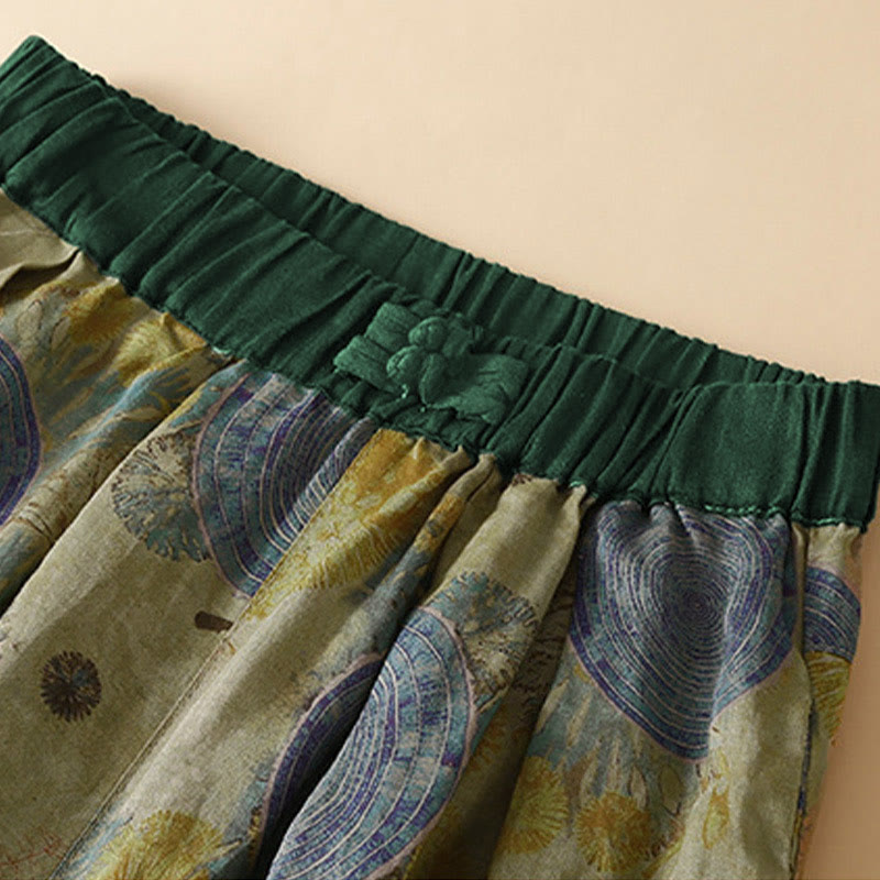 Buddha Stones Retro Casual Chinese Frog-Button Design Women's Harem Pants With Pockets - image 11