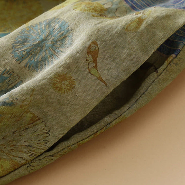 Buddha Stones Retro Casual Chinese Frog-Button Design Women's Harem Pants With Pockets - image 6