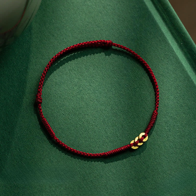 Buddha Stones Copper Coins Hand-Woven Red Multicolor String Luck Bracelet - Red(Wrist Circumference: 5.91-7.48  in / 15-19cm) - image 0