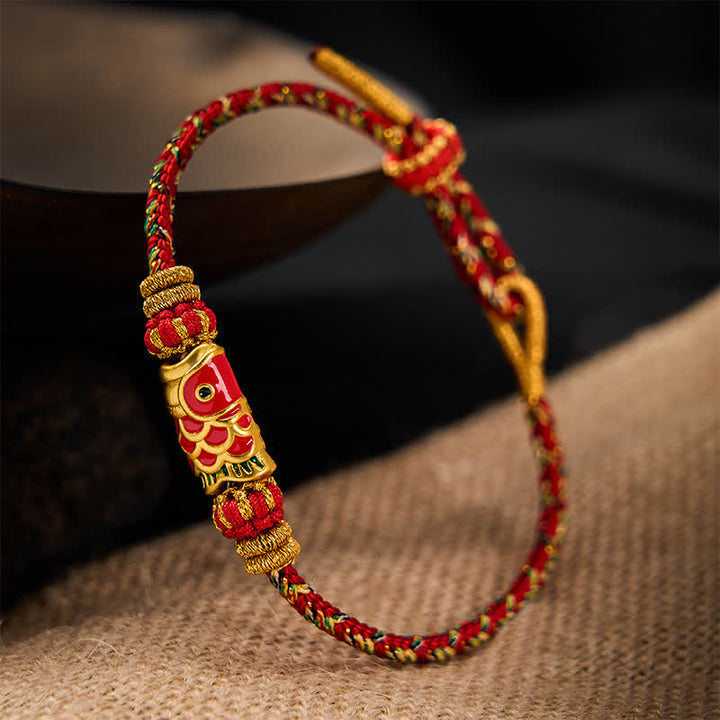 Buddha Stones Koi Fish Luck Hand-Woven String Bracelet - image 12