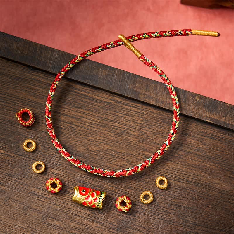 Buddha Stones Koi Fish Luck Hand-Woven String Bracelet - image 13