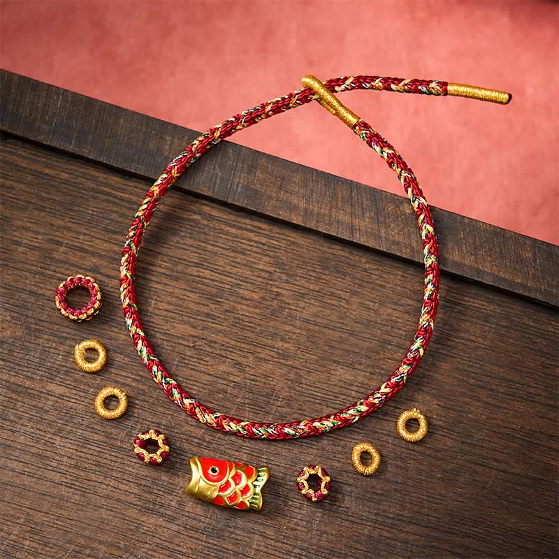 Buddha Stones Koi Fish Luck Hand-Woven String Bracelet - image 16