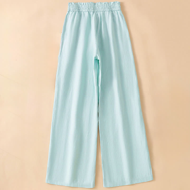 Buddha Stones Summer Casual Minimalist Drawstring Solid Ankle Pants Women's Straight Leg Pants With Pocket - image 15