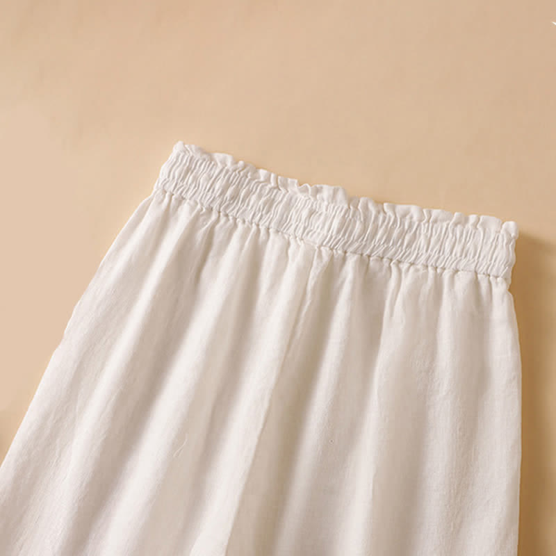 Buddha Stones Summer Casual Minimalist Drawstring Solid Ankle Pants Women's Straight Leg Pants With Pocket - image 31
