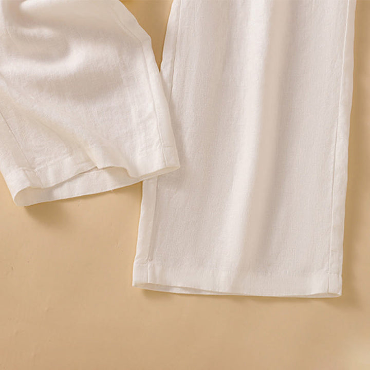 Buddha Stones Summer Casual Minimalist Drawstring Solid Ankle Pants Women's Straight Leg Pants With Pocket - image 33