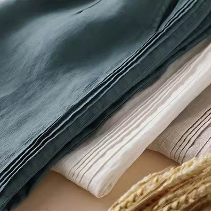 Buddha Stones Casual Plain Color Side Pleats Rayon Women's Wide Leg Pants With Pockets - image 17