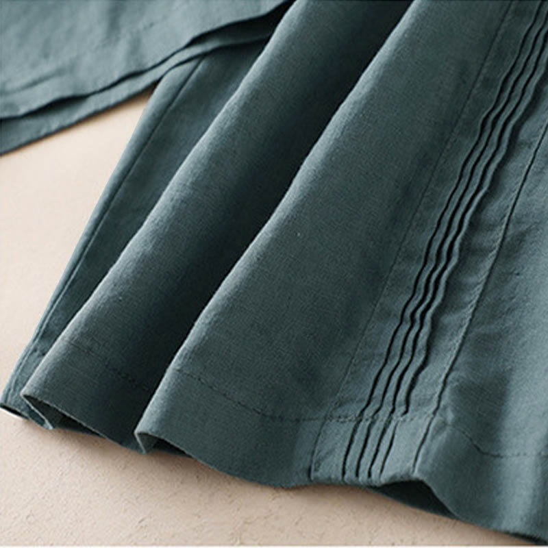 Buddha Stones Casual Plain Color Side Pleats Rayon Women's Wide Leg Pants With Pockets - image 10