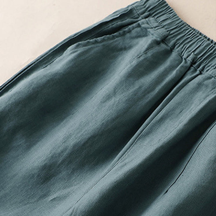Buddha Stones Casual Plain Color Side Pleats Rayon Women's Wide Leg Pants With Pockets - image 7