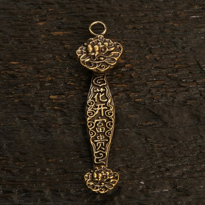 Buddha Stones Copper Pi Xiu Chinese Coin Ruyi Lotus Wealth Keychains - image 28