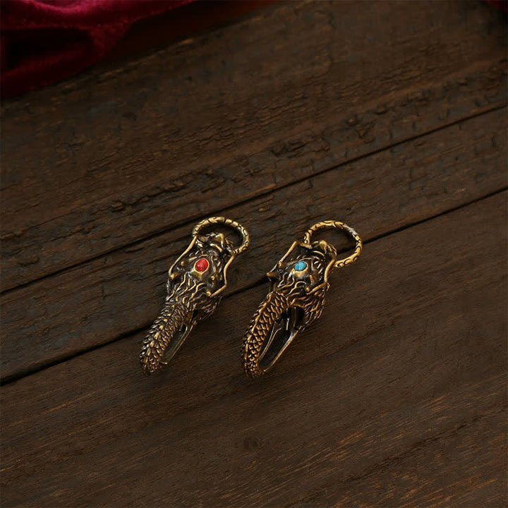 Buddha Stones Brass Dragon Strength Lock Keychains - image 8