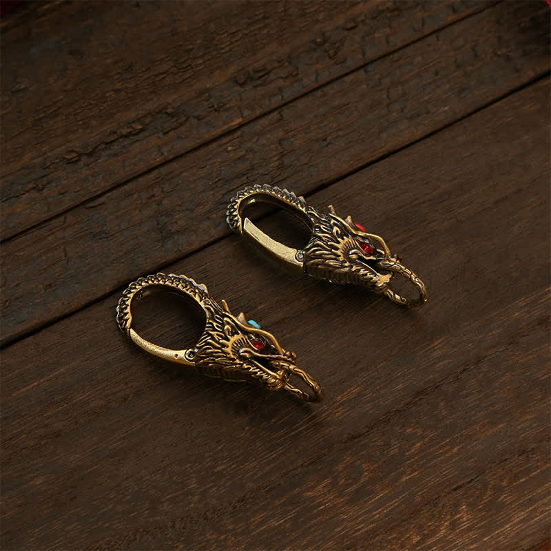 Buddha Stones Brass Dragon Strength Lock Keychains - image 10