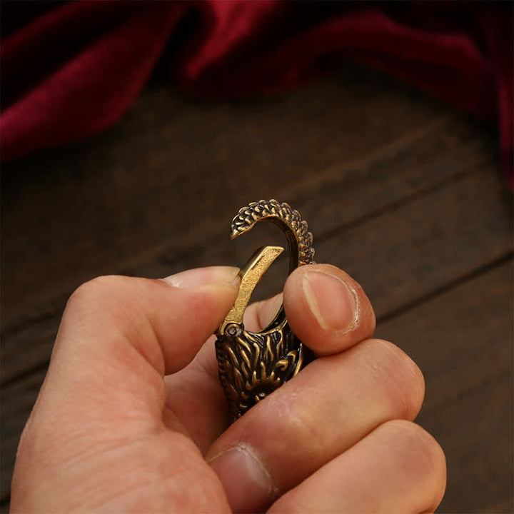 Buddha Stones Brass Dragon Strength Lock Keychains - image 14