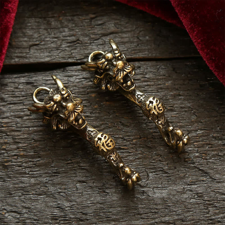 Buddha Stones Brass Dragon Ruyi Five Emperor Coins Success Keychains - image 14