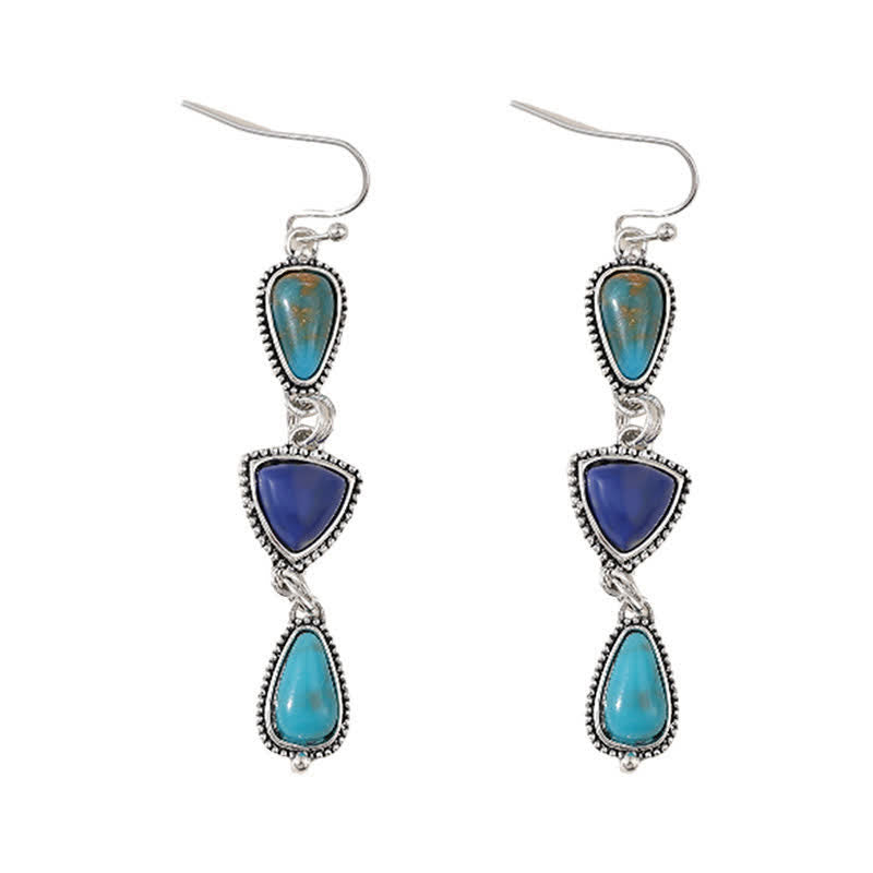 Buddha Stones Turquoise Geometric Bohemian Protection Drop Earrings - image 8