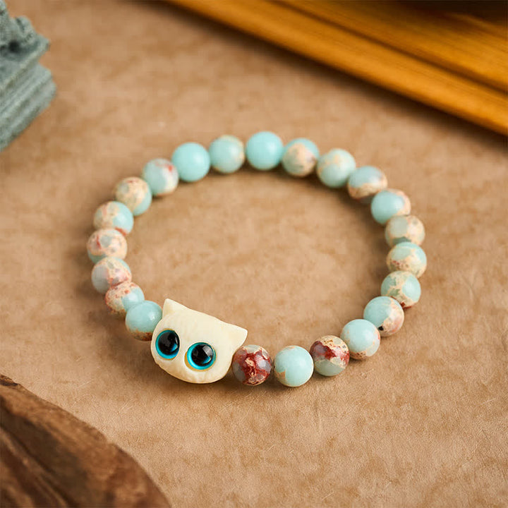 Buddha Stones Shoushan Stone Ivory Fruit Cat Prosperity Bracelet - image 1
