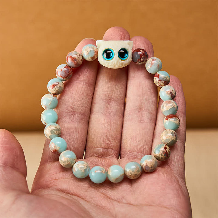 Buddha Stones Shoushan Stone Ivory Fruit Cat Prosperity Bracelet - image 5