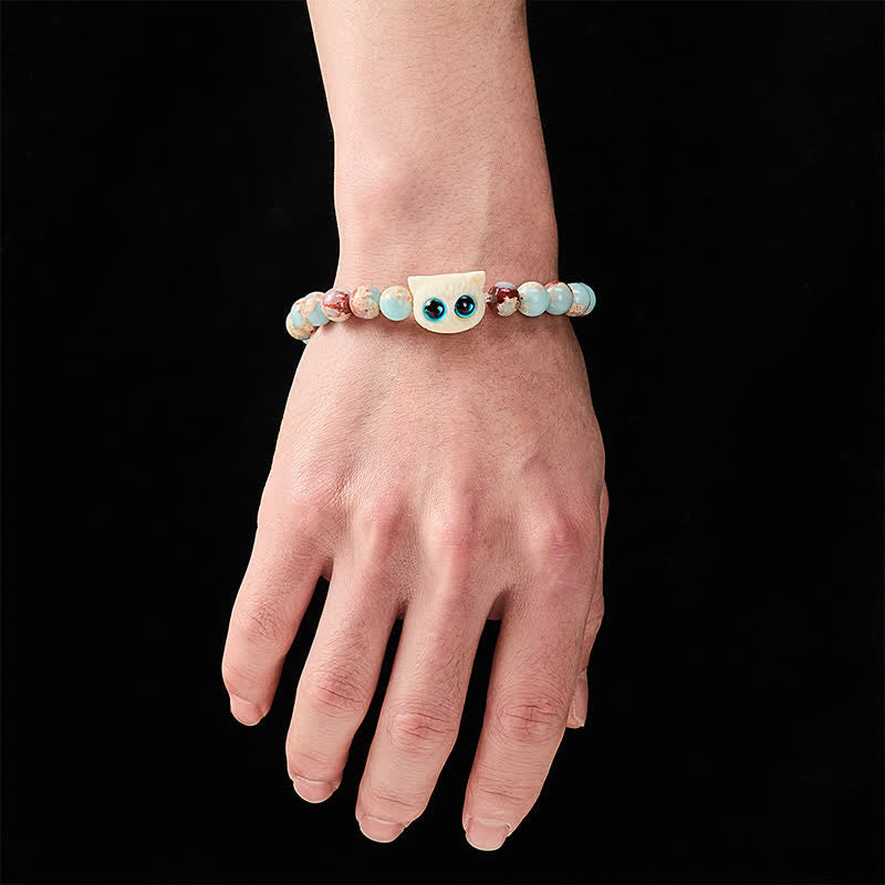 Buddha Stones Shoushan Stone Ivory Fruit Cat Prosperity Bracelet - image 4