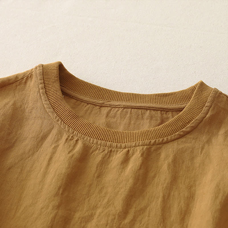 Buddha Stones Plain Threaded Crew Neck Design Women's Short Sleeves Shirt - image 13
