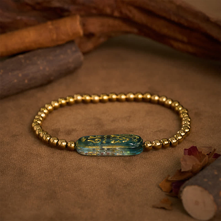 Buddha Stones Titanium Steel Liuli Om Mani Padme Hum Stimulation Bracelet - image 1