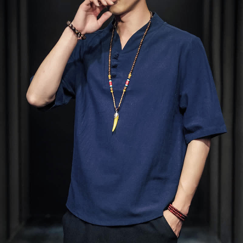 Buddha Stones Casual Summer Half Sleeve Shirt Men's Short Sleeve Shirts - image 28