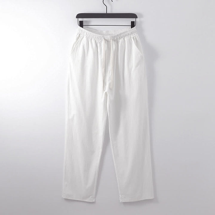 Buddha Stones Cross-Collars Cotton Linen Tang Suit Hanfu Top Pants Clothing Men's Set - image 15