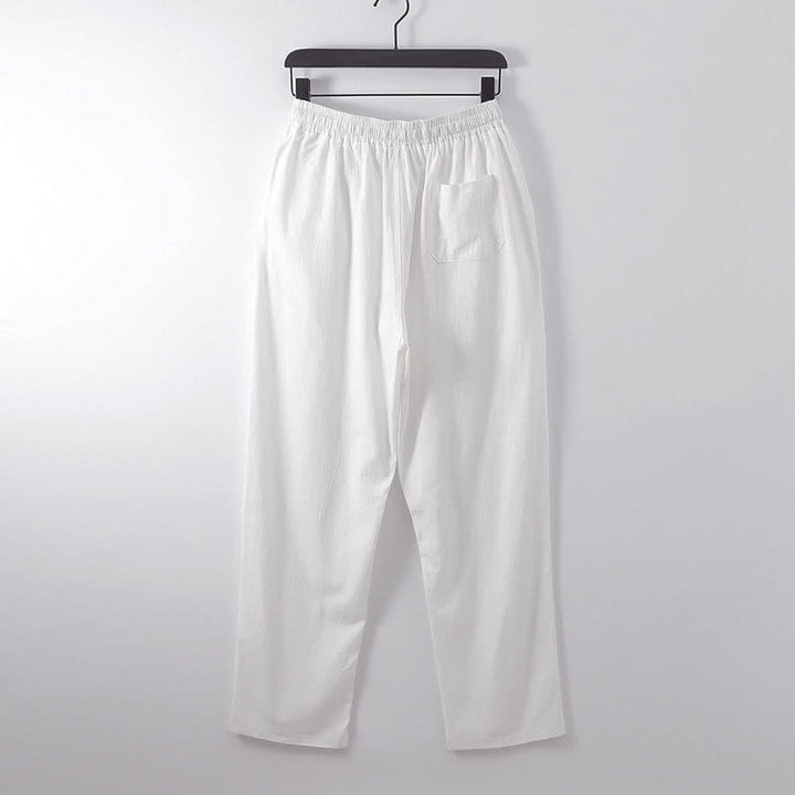 Buddha Stones Cross-Collars Cotton Linen Tang Suit Hanfu Top Pants Clothing Men's Set - image 16